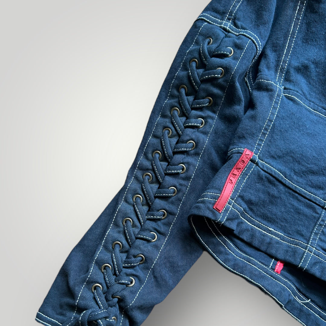 Prada 2000's Corset Denim Jacket M | Default Title, Multicoloured