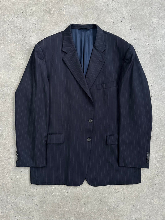 Burberry London 2000s Wool Stripe Single Breasted Blazer - 48R/XXL