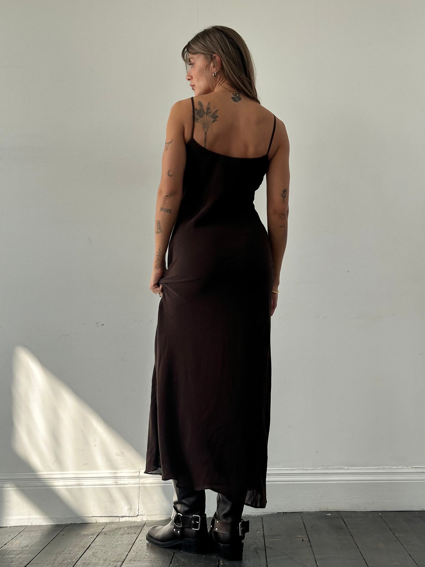 Jigsaw 1990s Linen Maxi Slip Dress - S/M