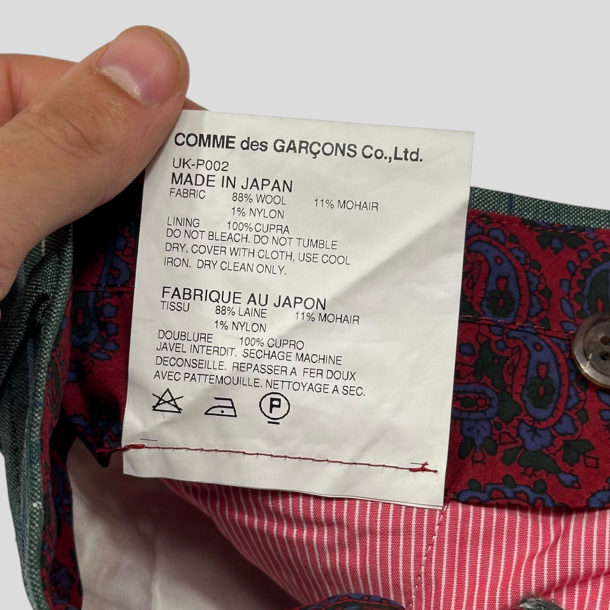 Junya Watanabe by CDG 2012 Checkered Mohair Wool Shorts - S | Small, Multicoloured