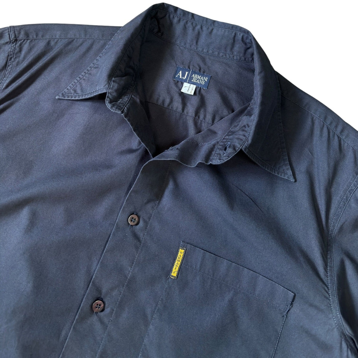 Armani Jeans 00's Short Sleeve Shirt L | Large, Navy