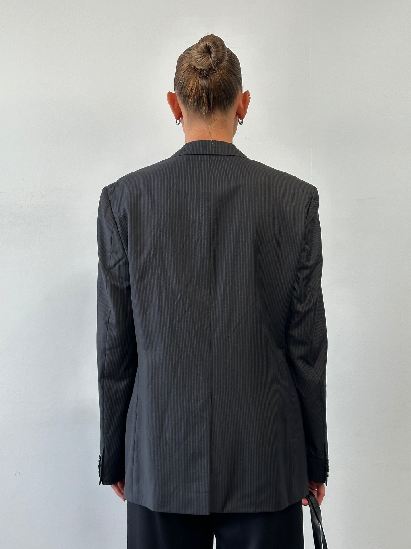 Versace Collection Stripe Wool Single Breasted Blazer - 40R/L