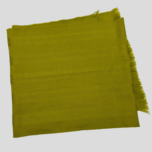 D&G 90’s Monogram Wool Scarf | O/S, Green