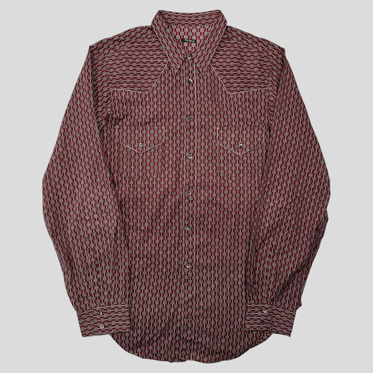 Miu Miu 00’s Western Cowboy Geometric Print Shirt - M/L | Default Title, Multicoloured
