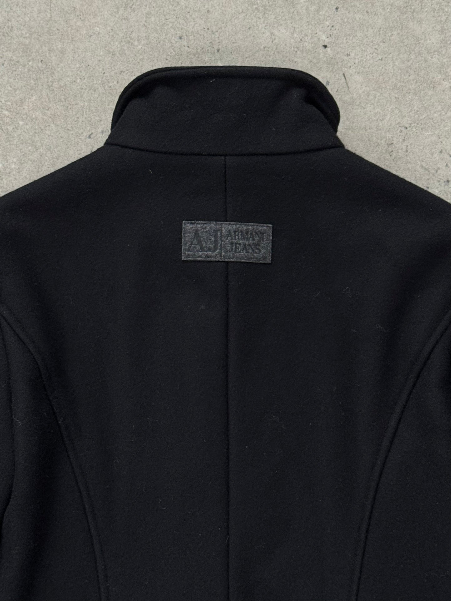 Armani Jeans 2000s Wool High Neck Minimal Jacket - S