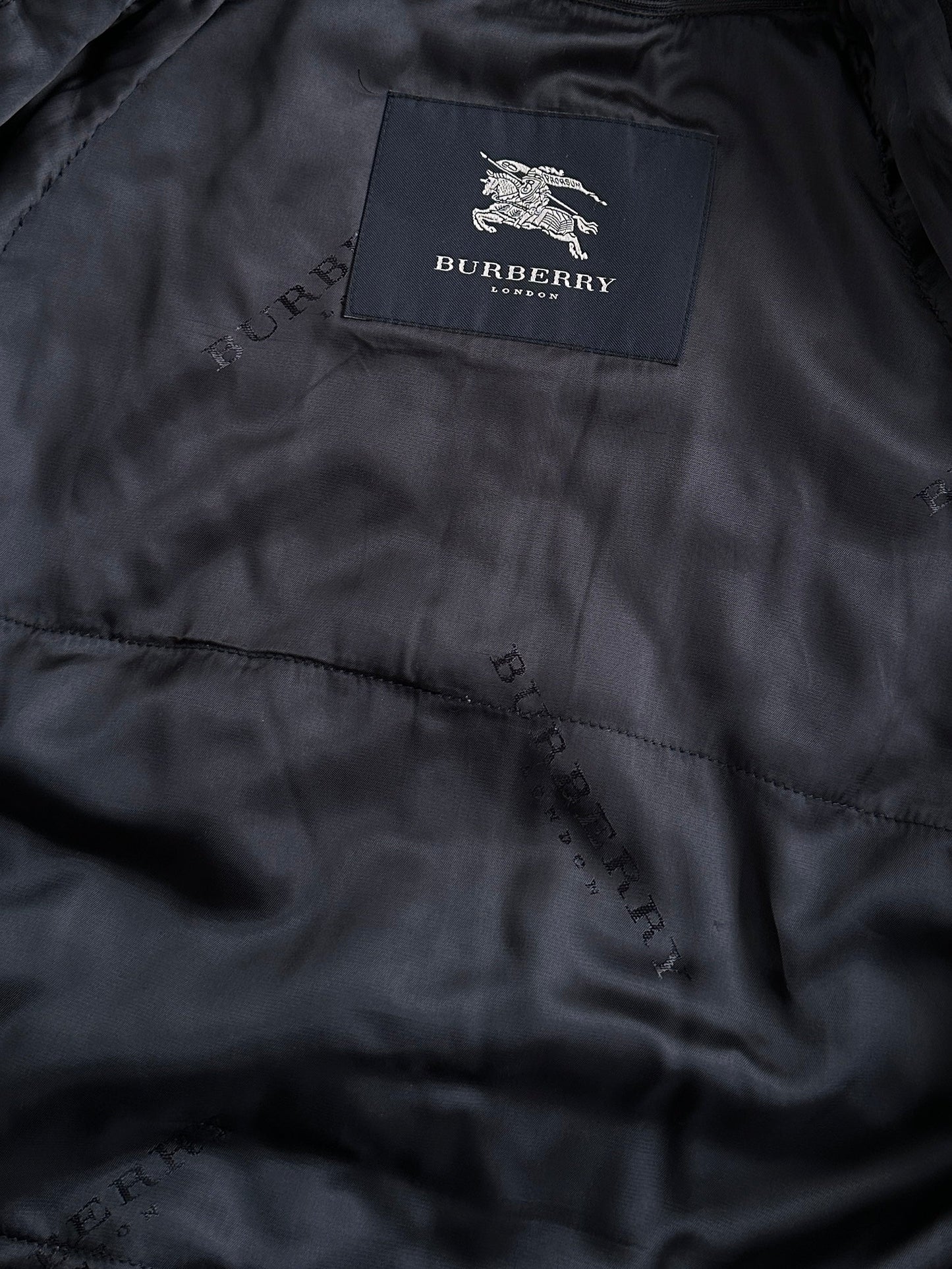 Burberry London 1990s Wool Single Breasted Logo Coat - L/XL