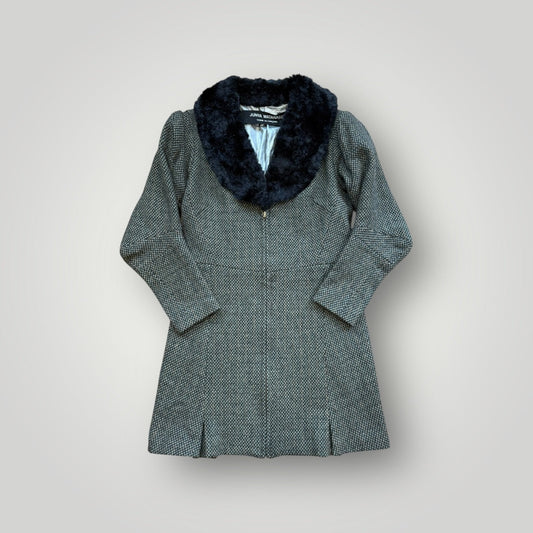 Comme des Garçons Junya Watanabe 1995 Runway Fur Collar Coat XS