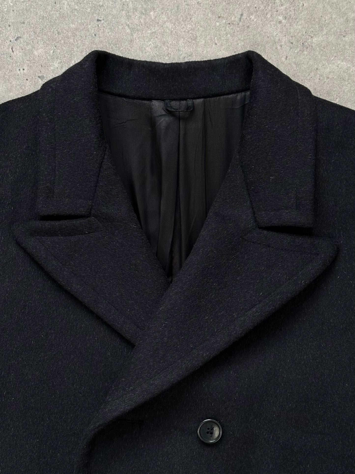 Italian Vintage 1980s Wool Double Breasted Coat - XL