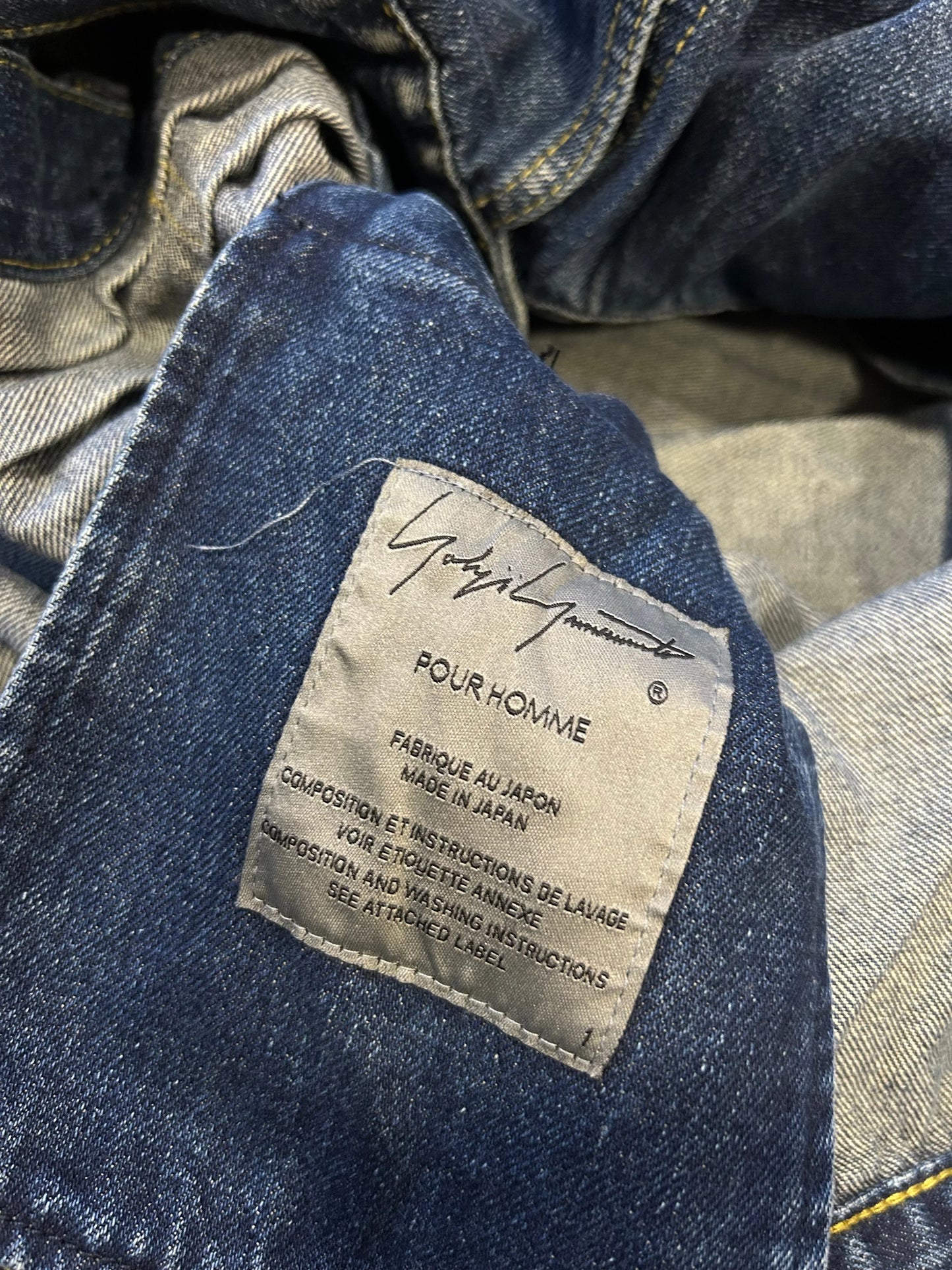 Yohji Yamamoto Pour Homme SS21 Heavy Denim Zip Chest Jacket L