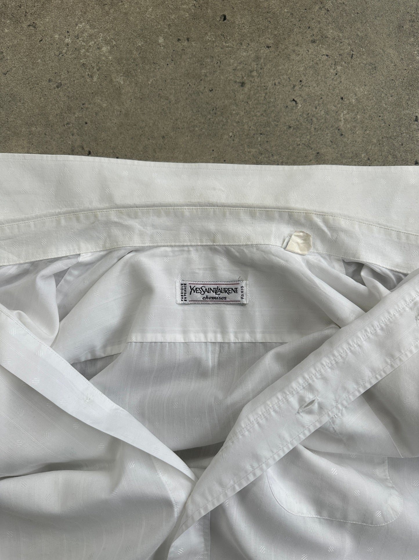 Yves Saint Laurent Chemises 1990s Cotton Logo Shirt - M/L