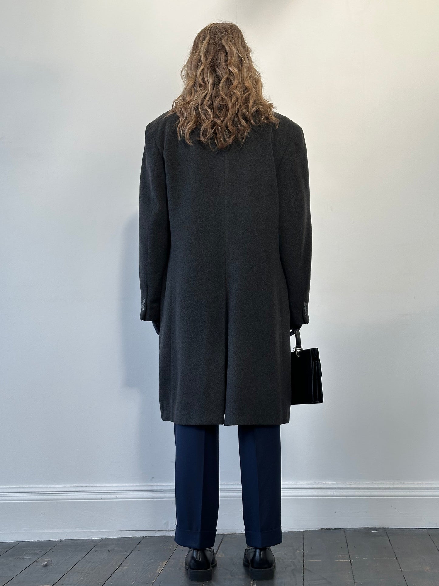 Vintage 1980s Pure Cashmere Concealed Placket Coat - XL