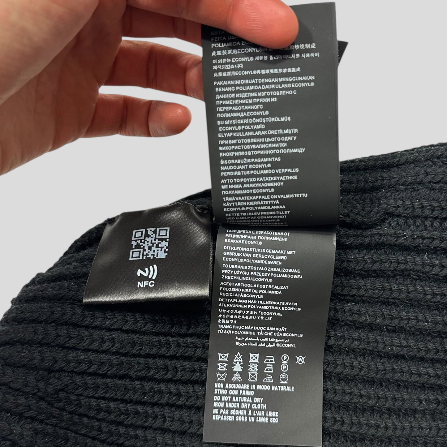 Prada 2020 Braided Virgin Wool + Re-nylon Plaque Logo Beanie - M