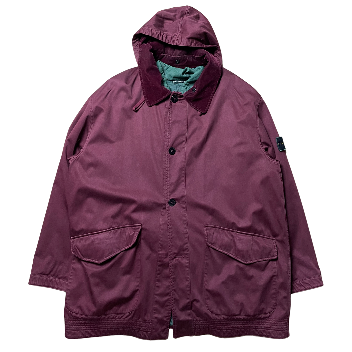 A/W 1995 Plum Purple Raso Floccato Reversible Lined Parka