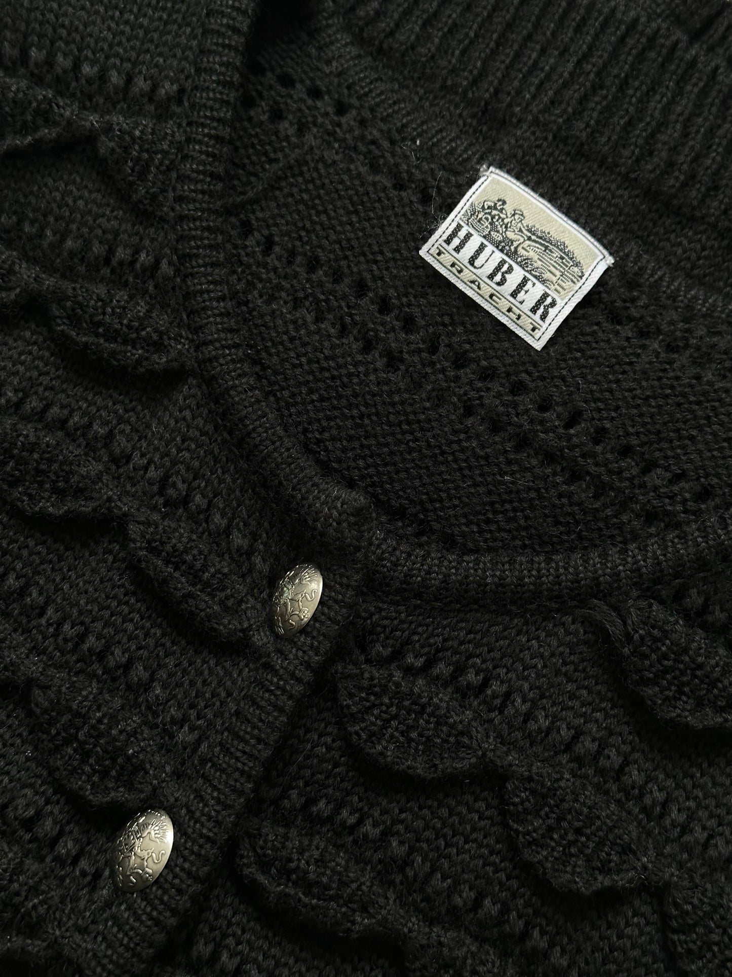 Vintage 1990s Pure Wool Knitted Cardigan - M