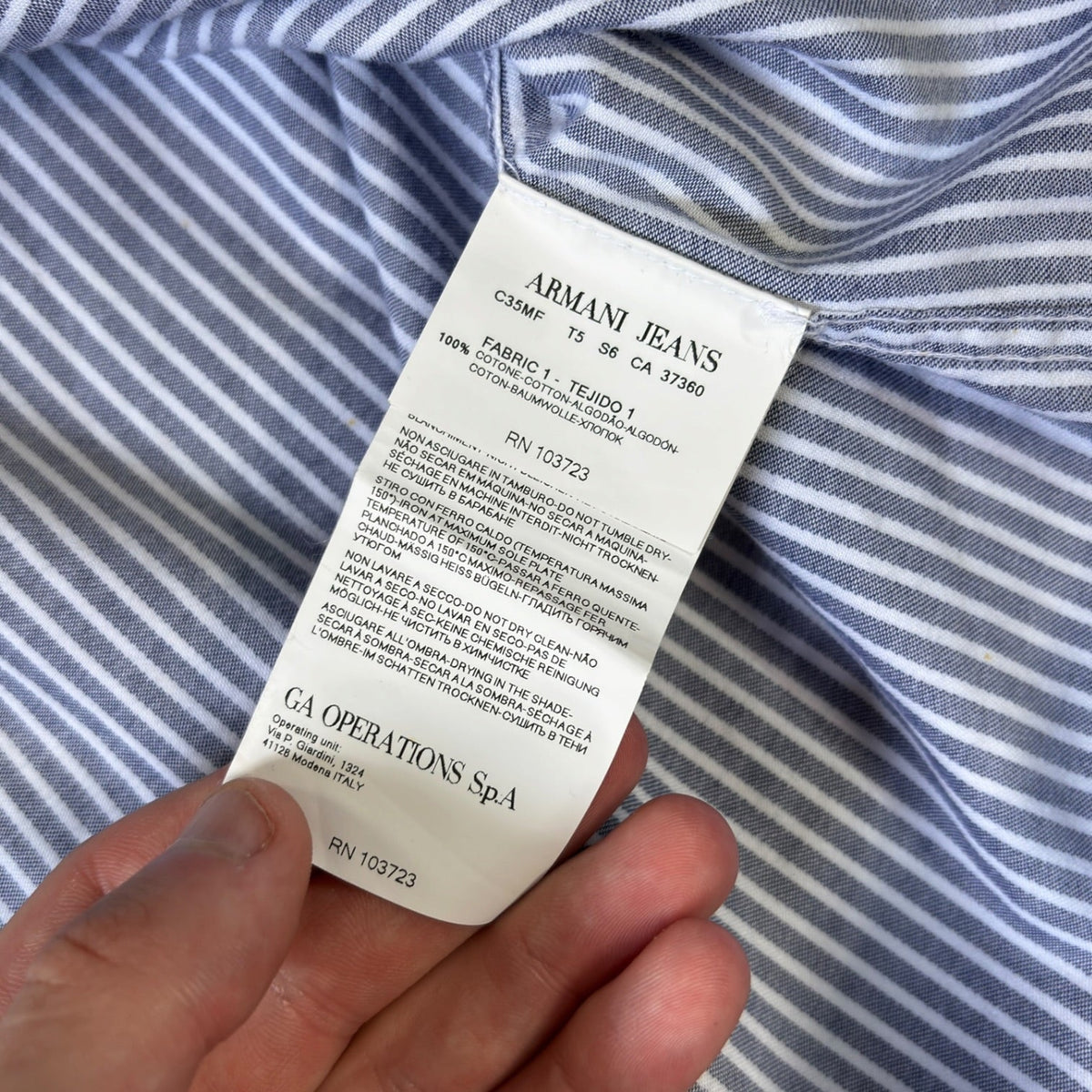 Armani Jeans 00’s Striped Long Sleeve Shirt XL | XL, Navy
