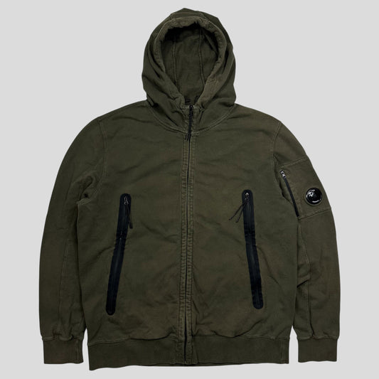 CP Company Big Pocket Zip-up Khaki Lens Hoodie - XL