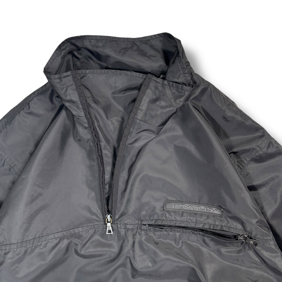 DKNY 00’s Quarter Zip Windbreaker Jacket M | Medium, Black