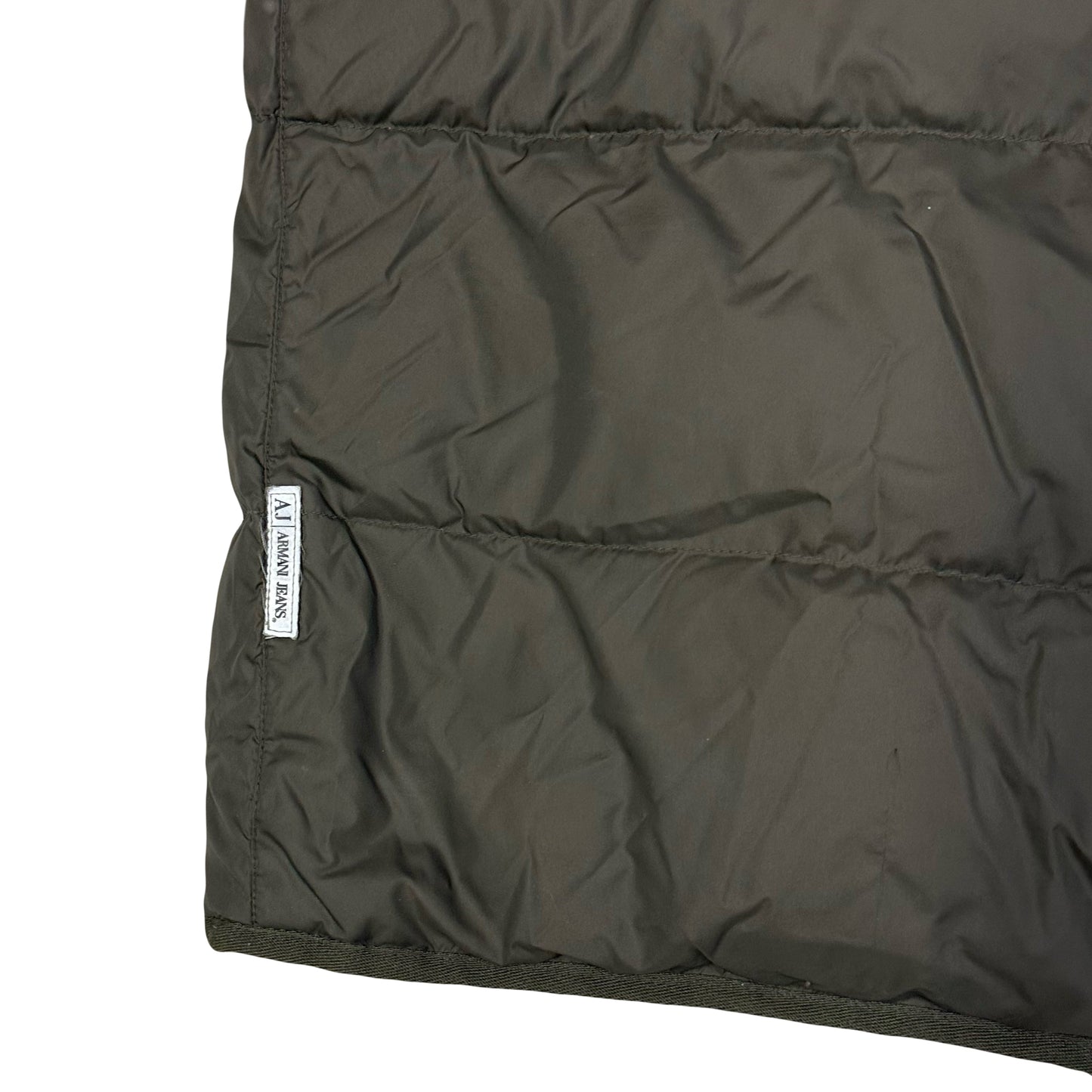 Armani Collared Puffer Jacket In Olive Green ( XL )