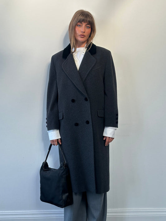 St Michael 1990s Wool Double Breasted Coat - L