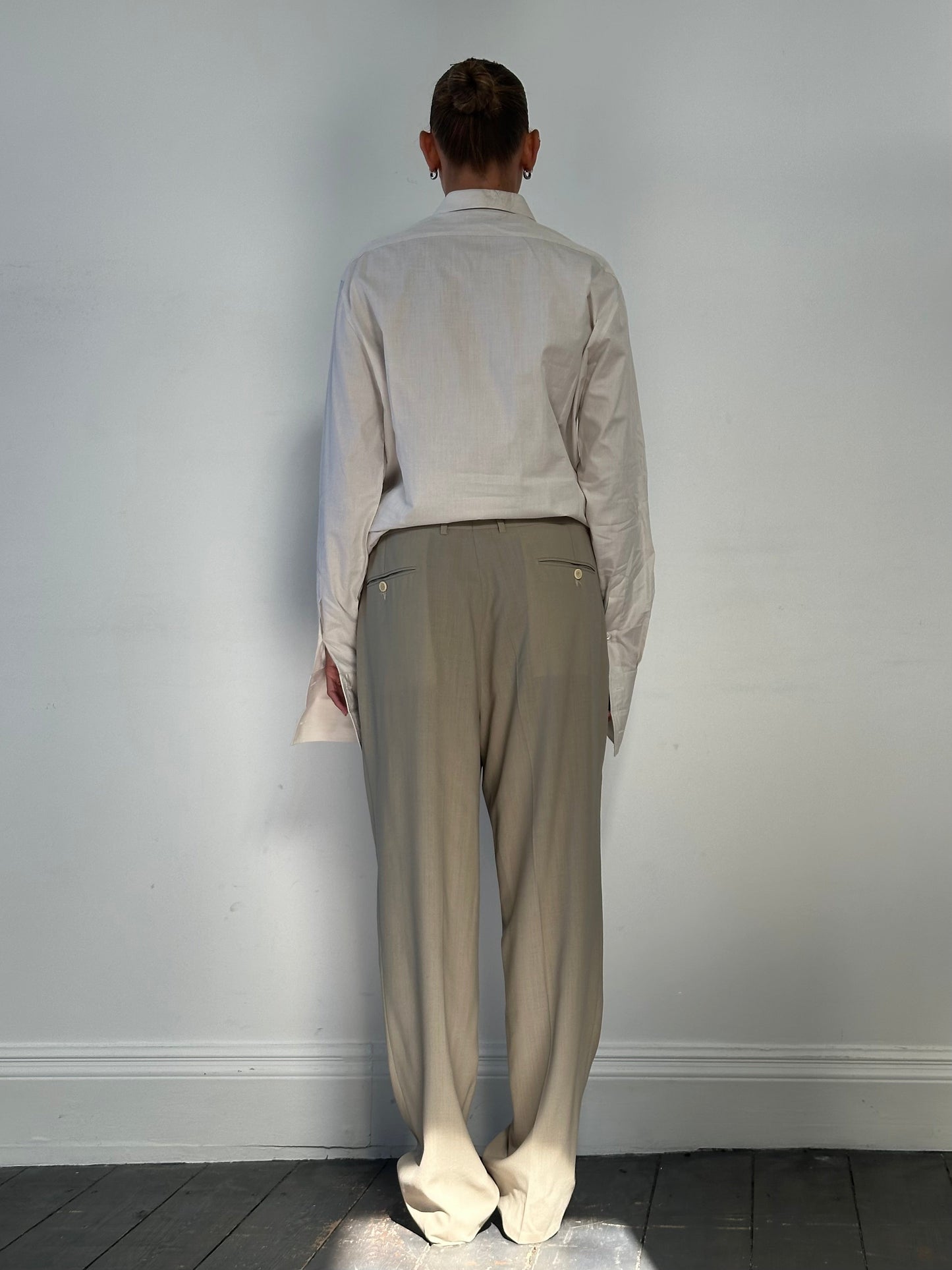 Vintage Wool High Waisted Straight Leg Trousers - W34