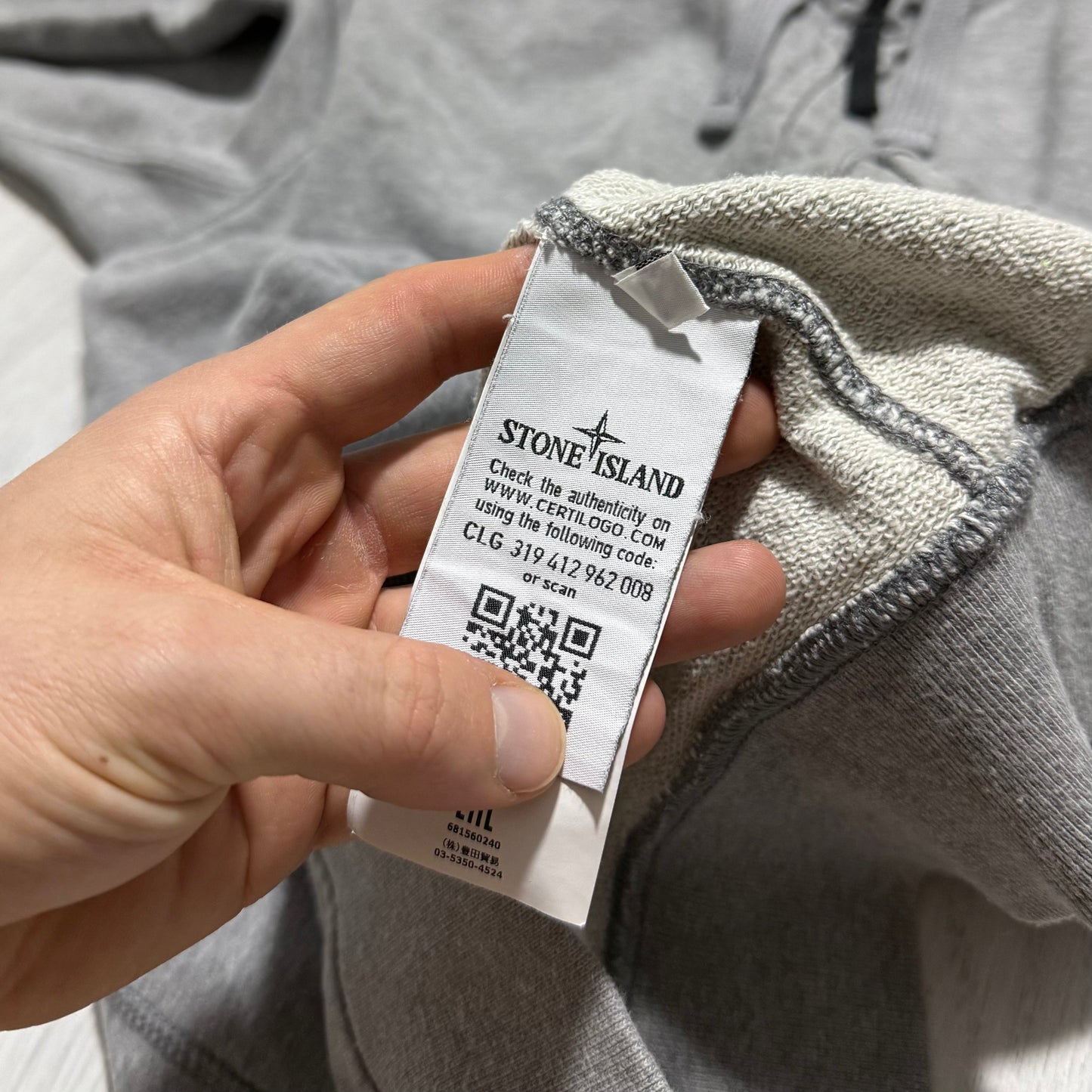 Stone Island Full Zip Hoodie | Medium, Grey