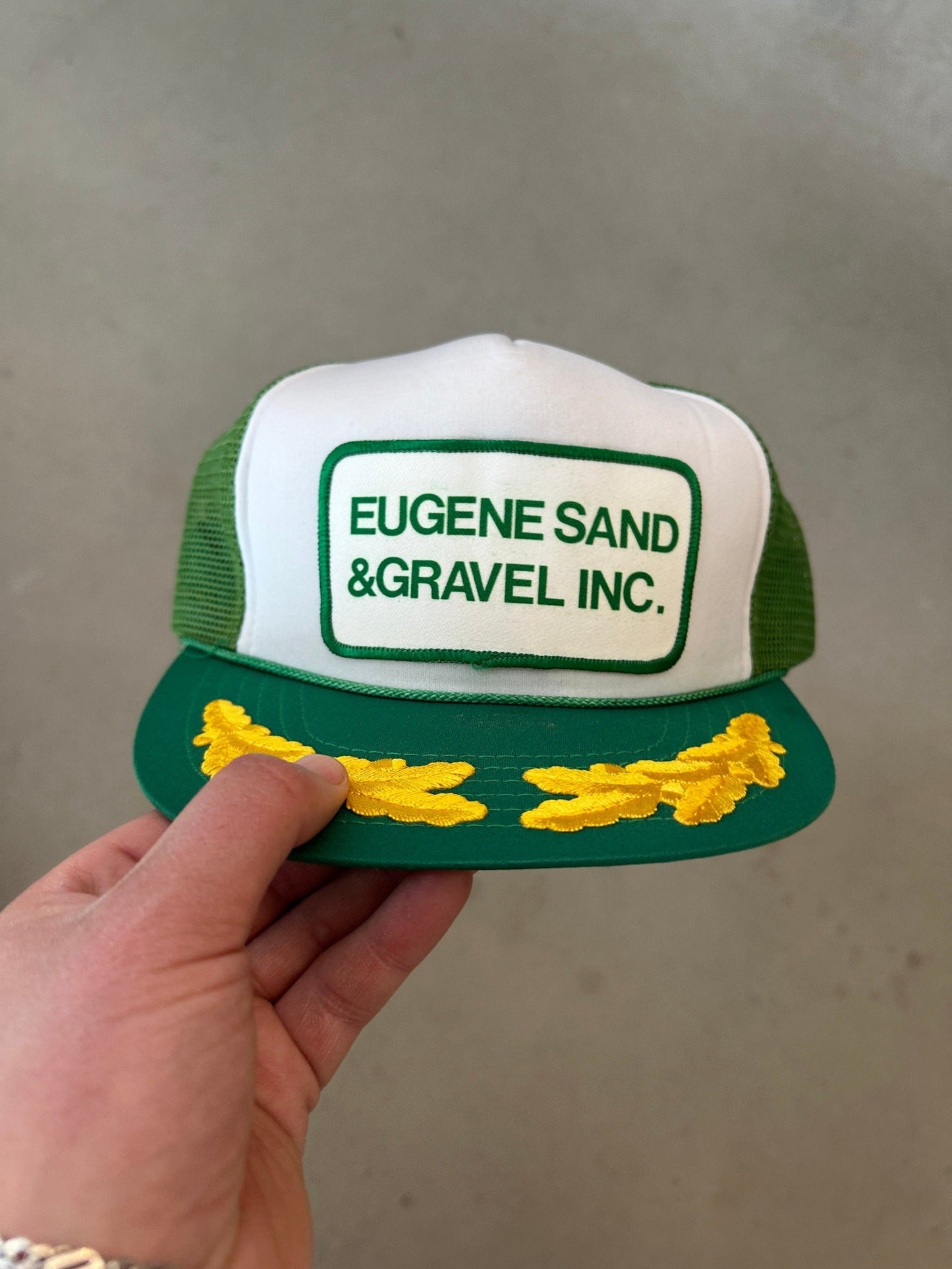 Eugene Sand &Gravel Inc. Trucker | O/S, Green and White
