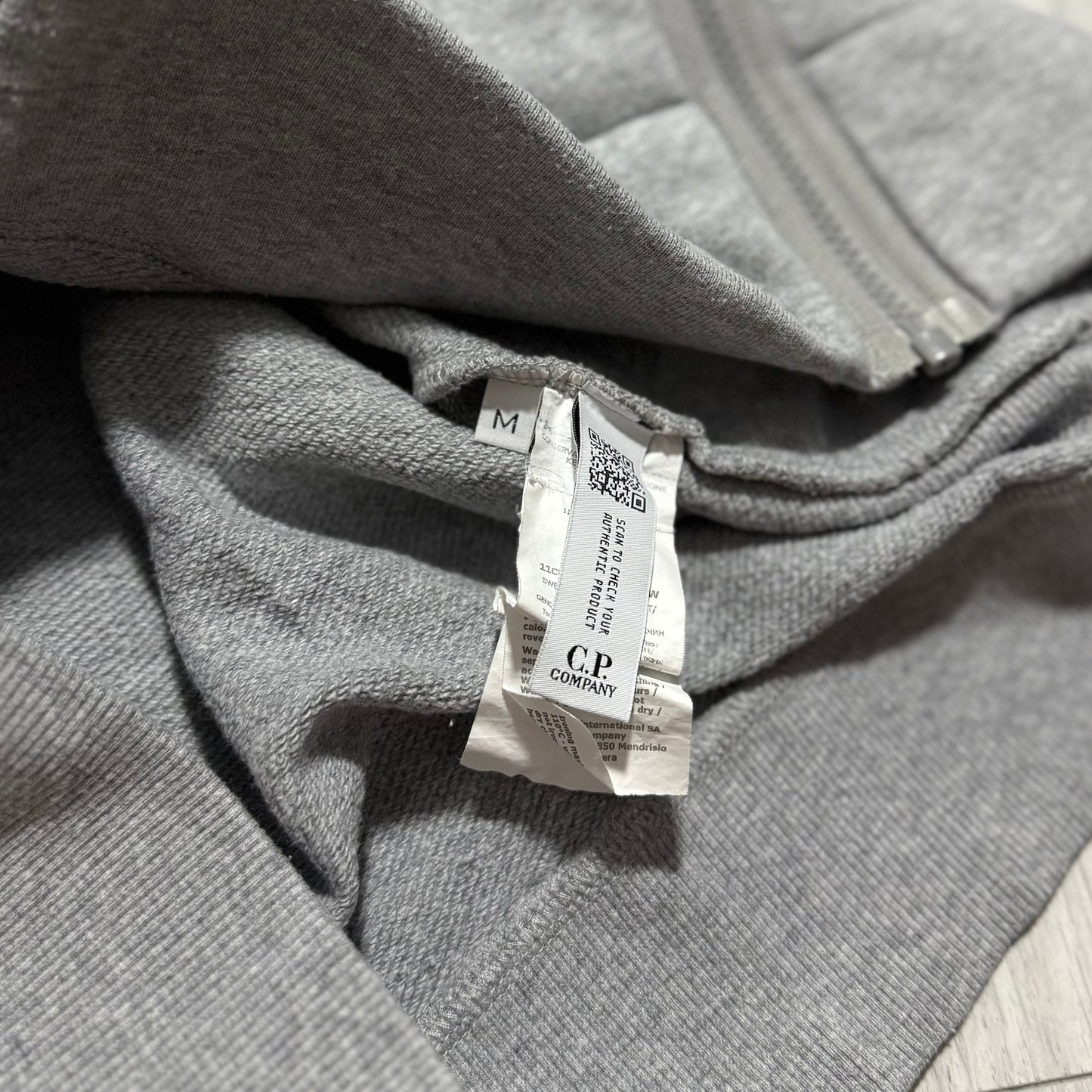CP Company Grey Full Zip Goggle Hoodie