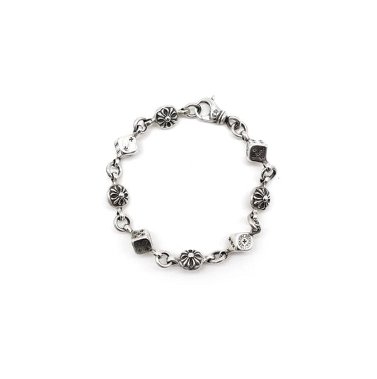 Chrome Hearts Dice Cross Ball Lobster Clasp Bracelet | O/S, Silver