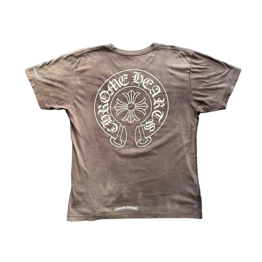 Chrome Hearts Sunfaded Horseshoe Logo T-Shirt | Large, Sunfaded Brown