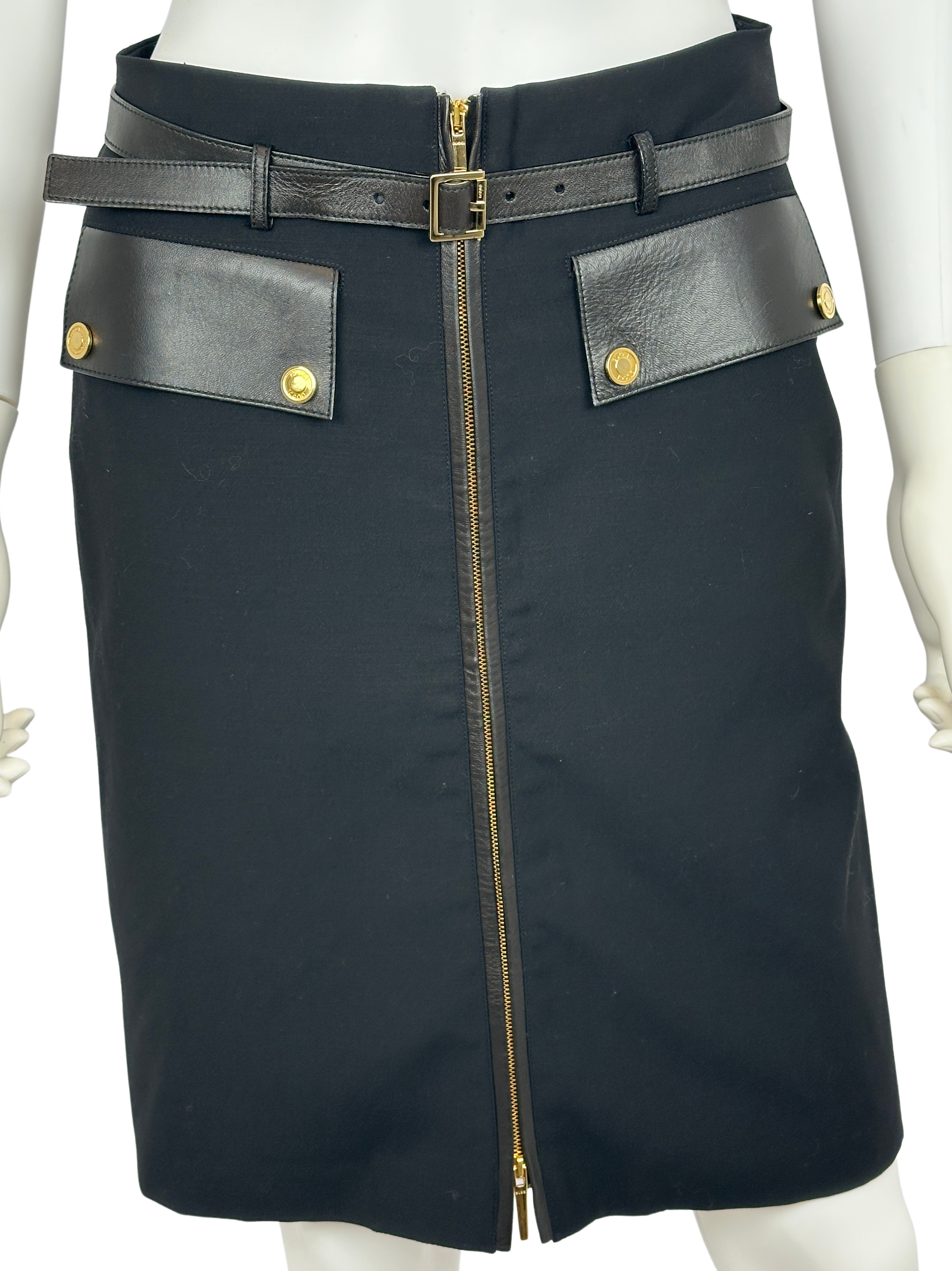 Vintage GUCCI F/W 2000 TOM FORD LEATHER POCKET SKIRT | Known Source