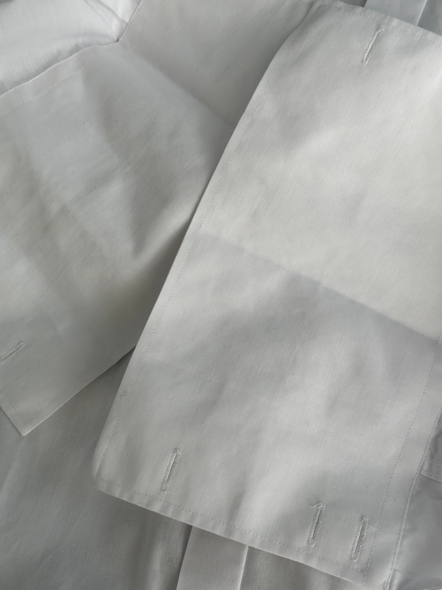 Vintage 2000s Wing Collar Cotton Tuxedo Dress Shirt - L/XL