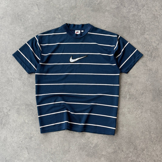 Nike RARE 1990s heavyweight striped technical t-shirt (M)