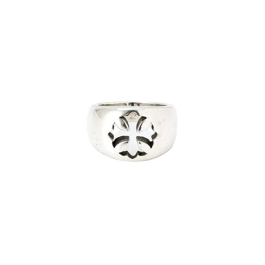 Chrome Hearts Negative Space Plus Cross Ring | O/S, Silver