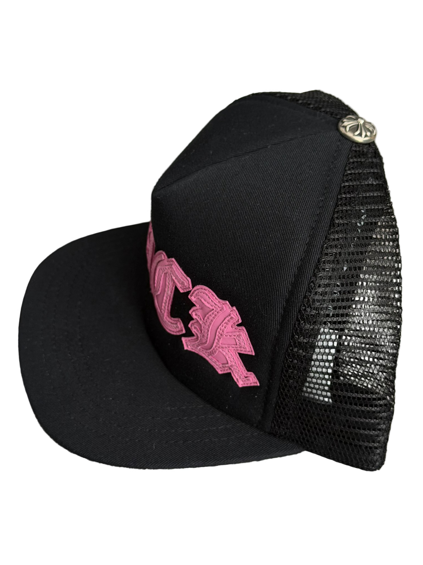 Chrome Hearts Fuck Leather Pink Patch Trucker | O/S, Pink