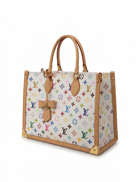 Louis Vuitton X Takashi Murakami OnTheGo Trunk MM Handbag White/ Multi Coloured | O/S, Multicoloured