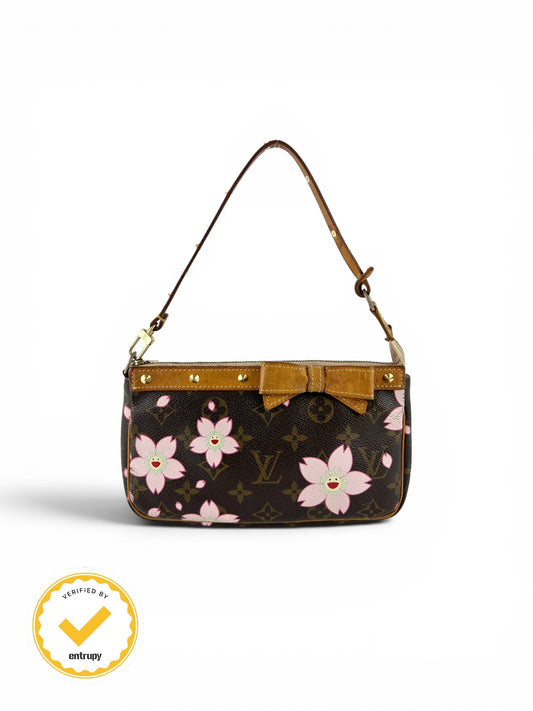 2003 Louis Vuitton Takashi Murakami Cherry Blossom Pochette Bag RARE | O/S, Multicoloured