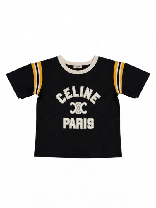 Celine T-shirt logo Black/white/yellow XS | O/S, Multicoloured