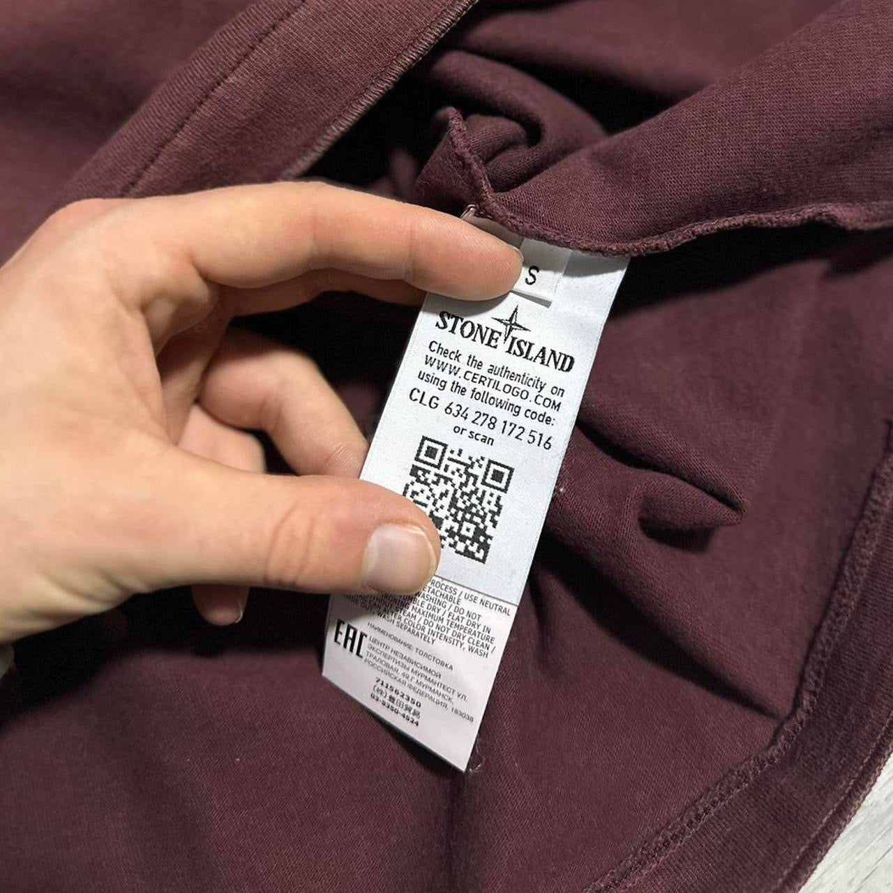 Stone Island Burgundy Thin Pullover Crewneck