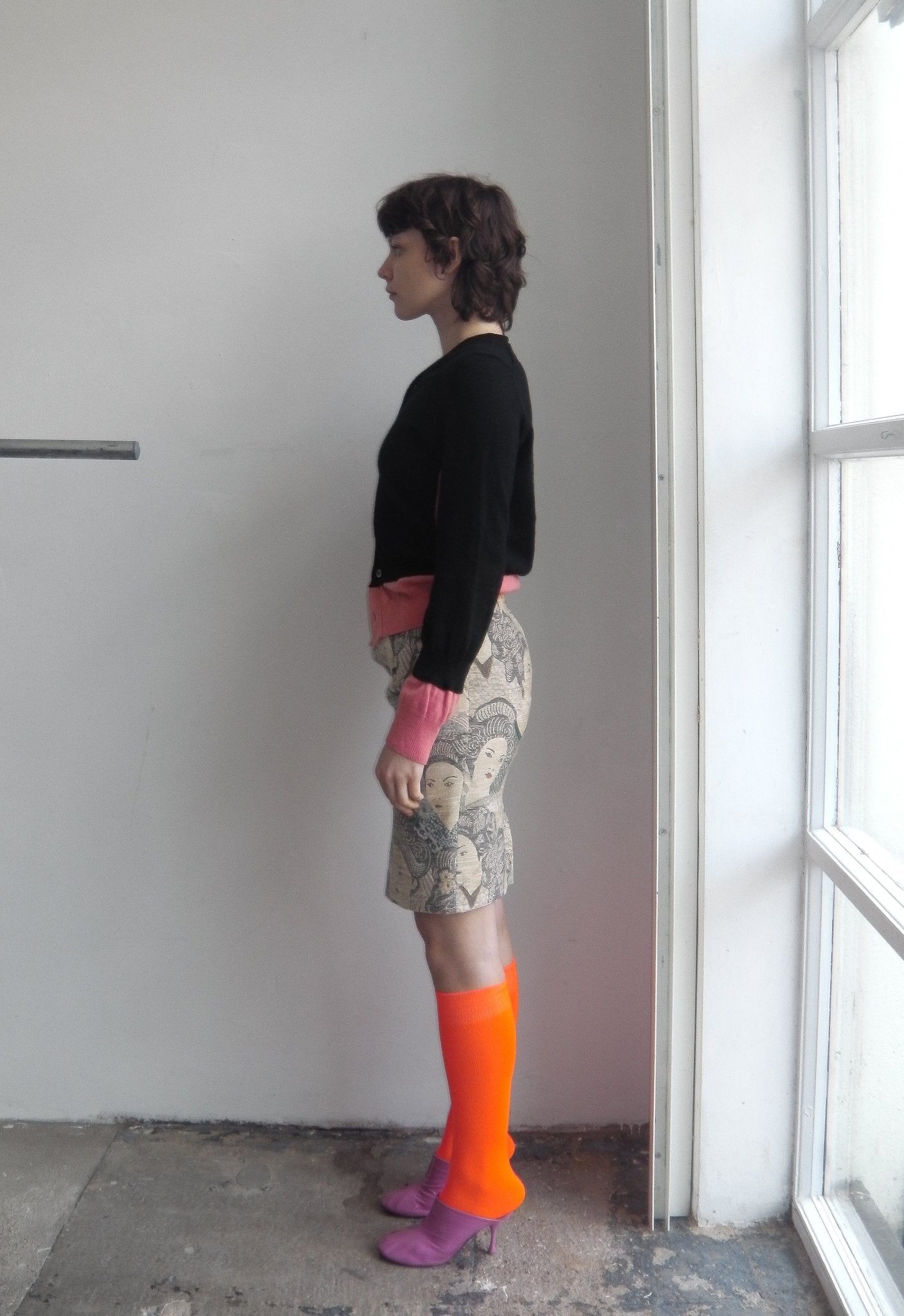 Bless Nº 48 Face Print High Waisted Skirt