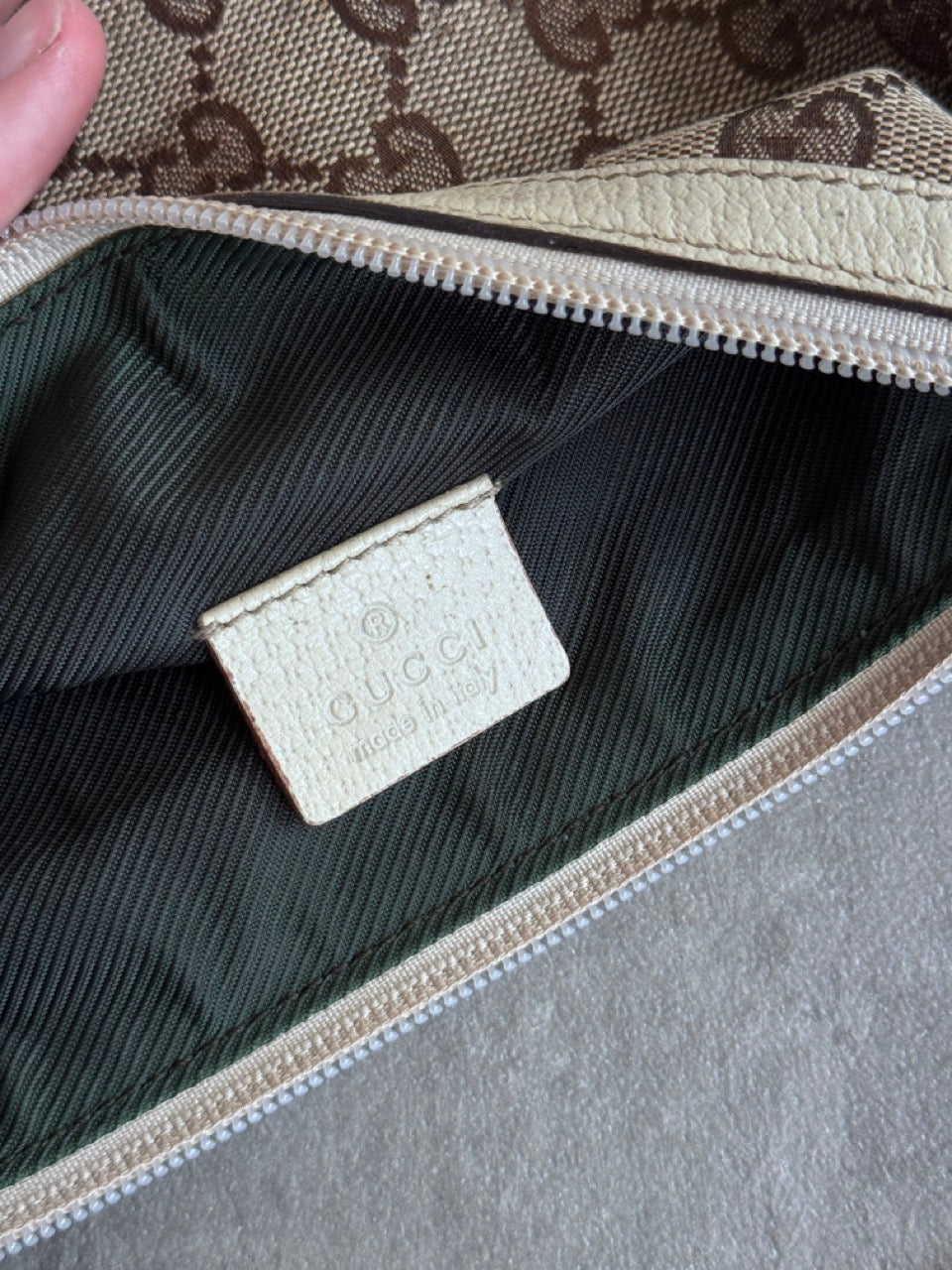 Gucci Monogram Beige Shoulder Bag