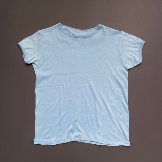 Vintage Blue 60s/70s Fitted T-Shirt | Medium, Blue