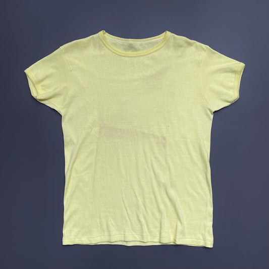 Vintage Yellow 60s/70s Fitted T-Shirt | Medium, Yellow