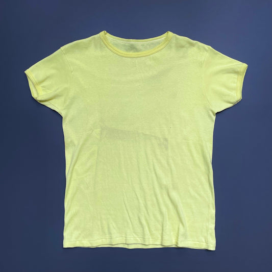 Vintage Yellow 60s/70s Fitted T-Shirt | Medium, Yellow