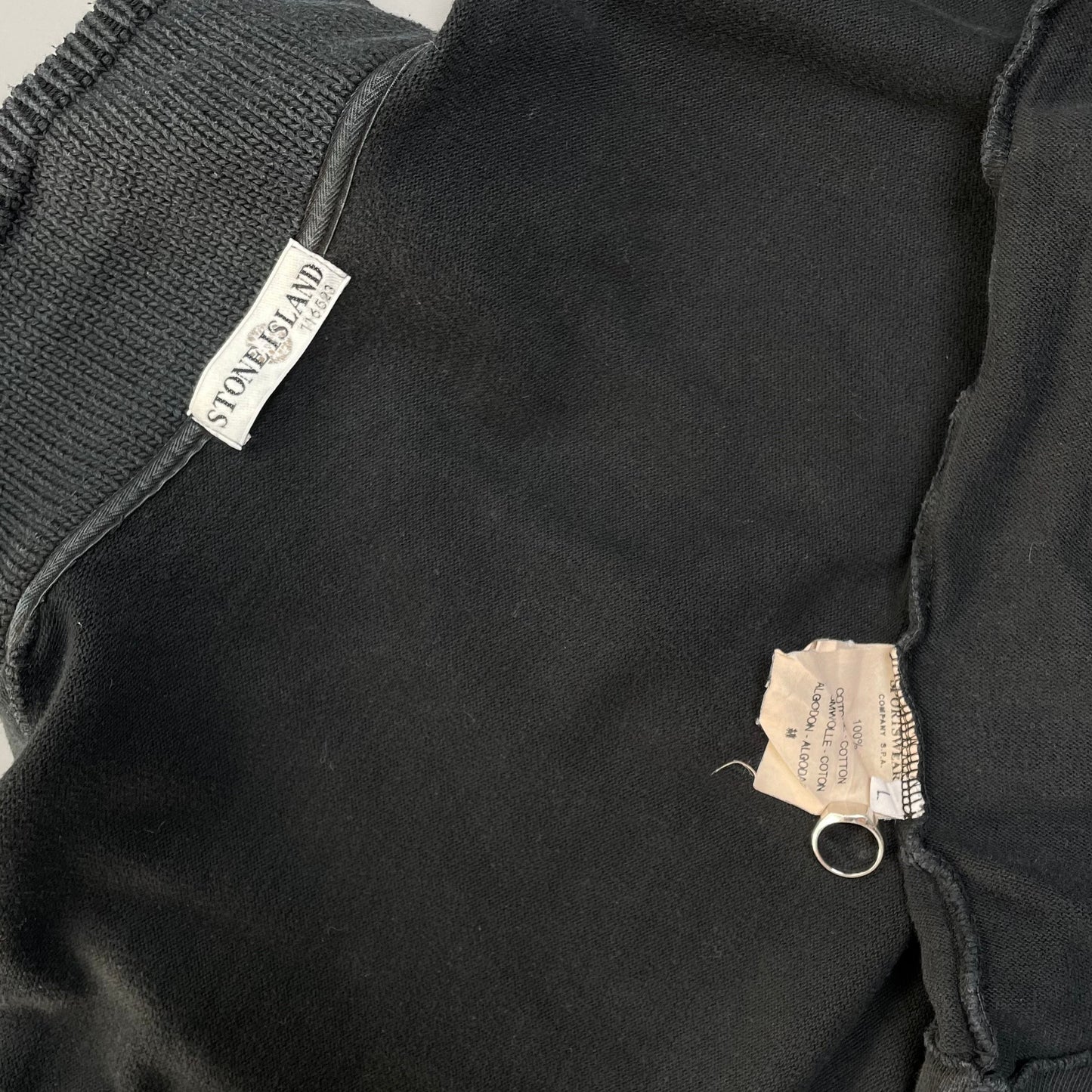 Stone Island Black Knit-Lined Collar Jumper AW00 | Large, Black