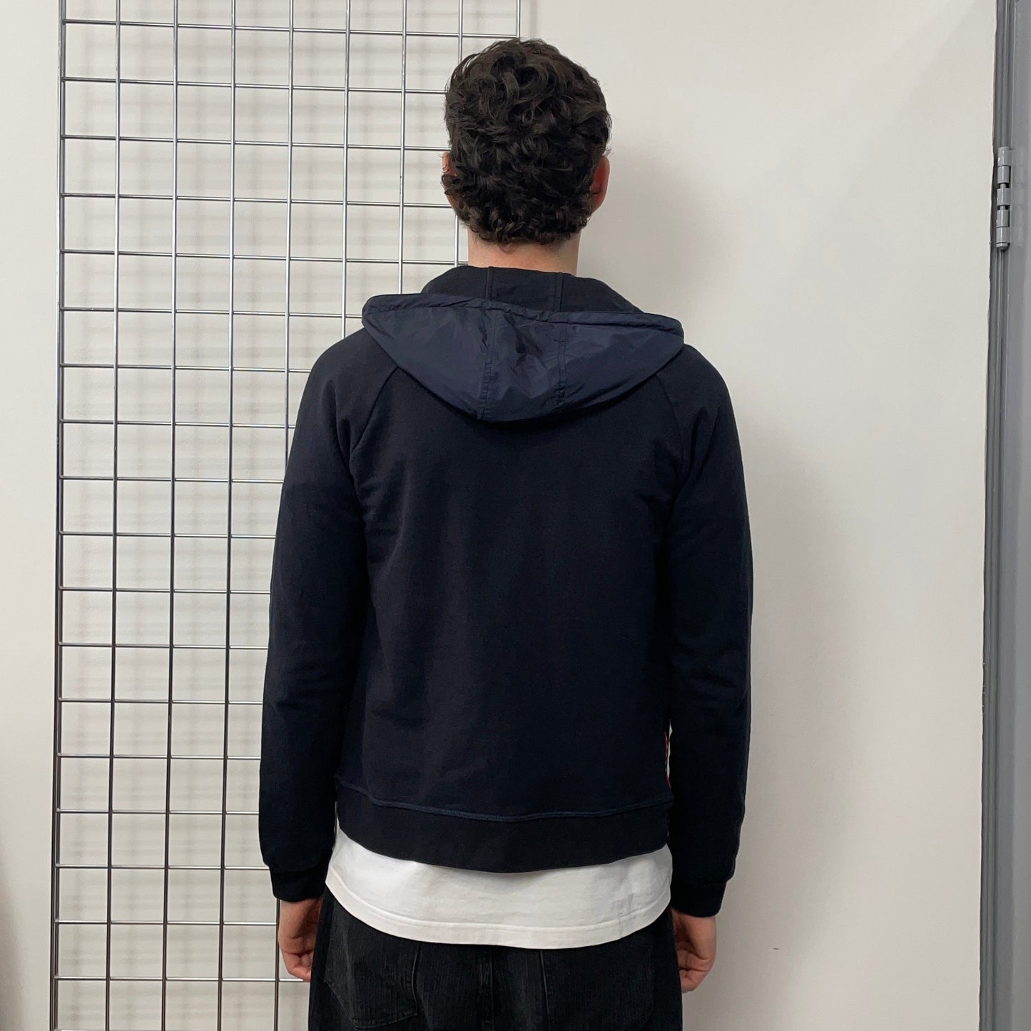 Prada Sport Navy 2018 Nylon Hood Zip-Through Hoodie | Small, Navy