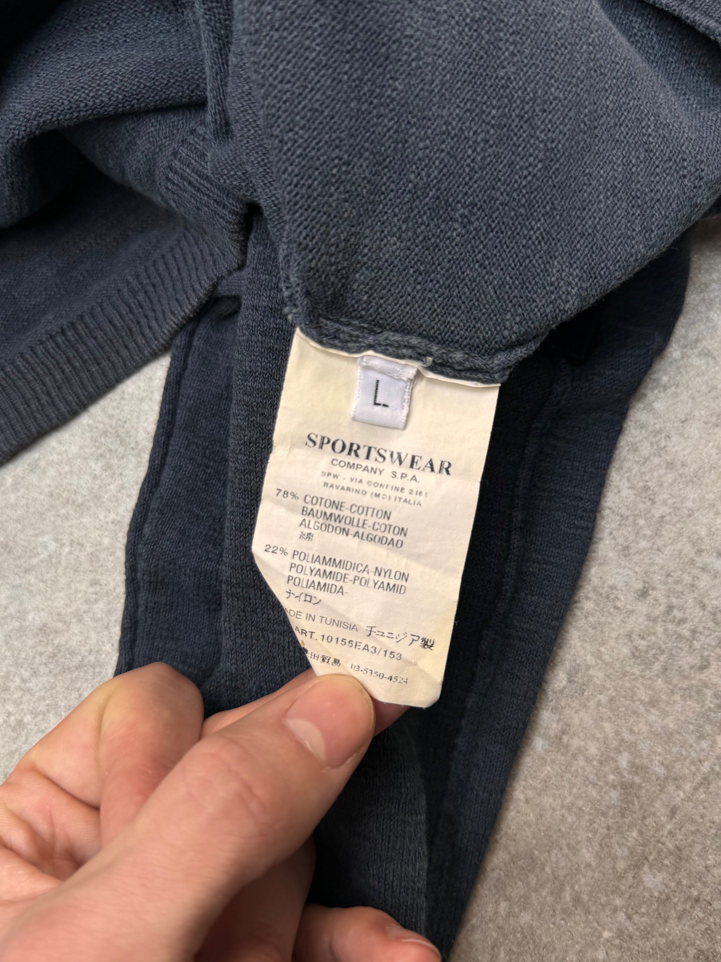 S/S 2006 Stone Island Navy Cotton Blend Crewneck Sweater