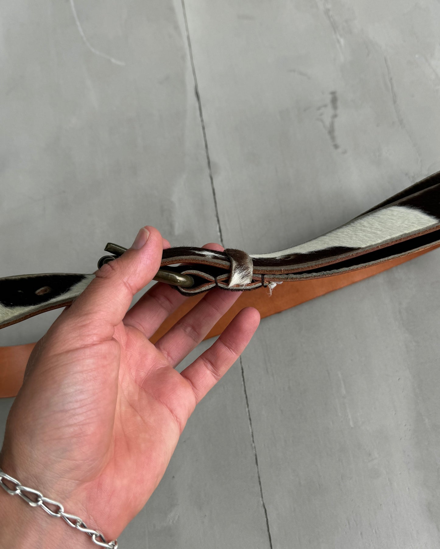 MIU MIU SS02 CALF FUR BELT | O/S, Brown