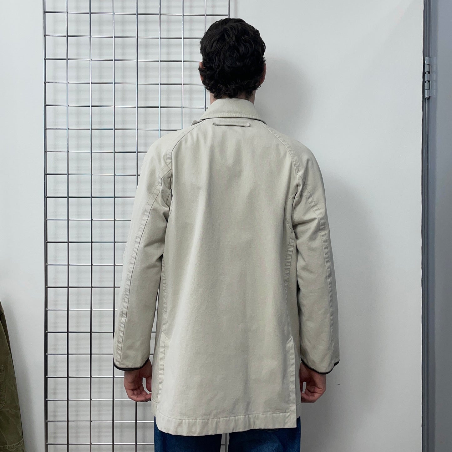 Prada Sport Cream White 00s Cotton Technical Trench Coat | Medium, Multicoloured