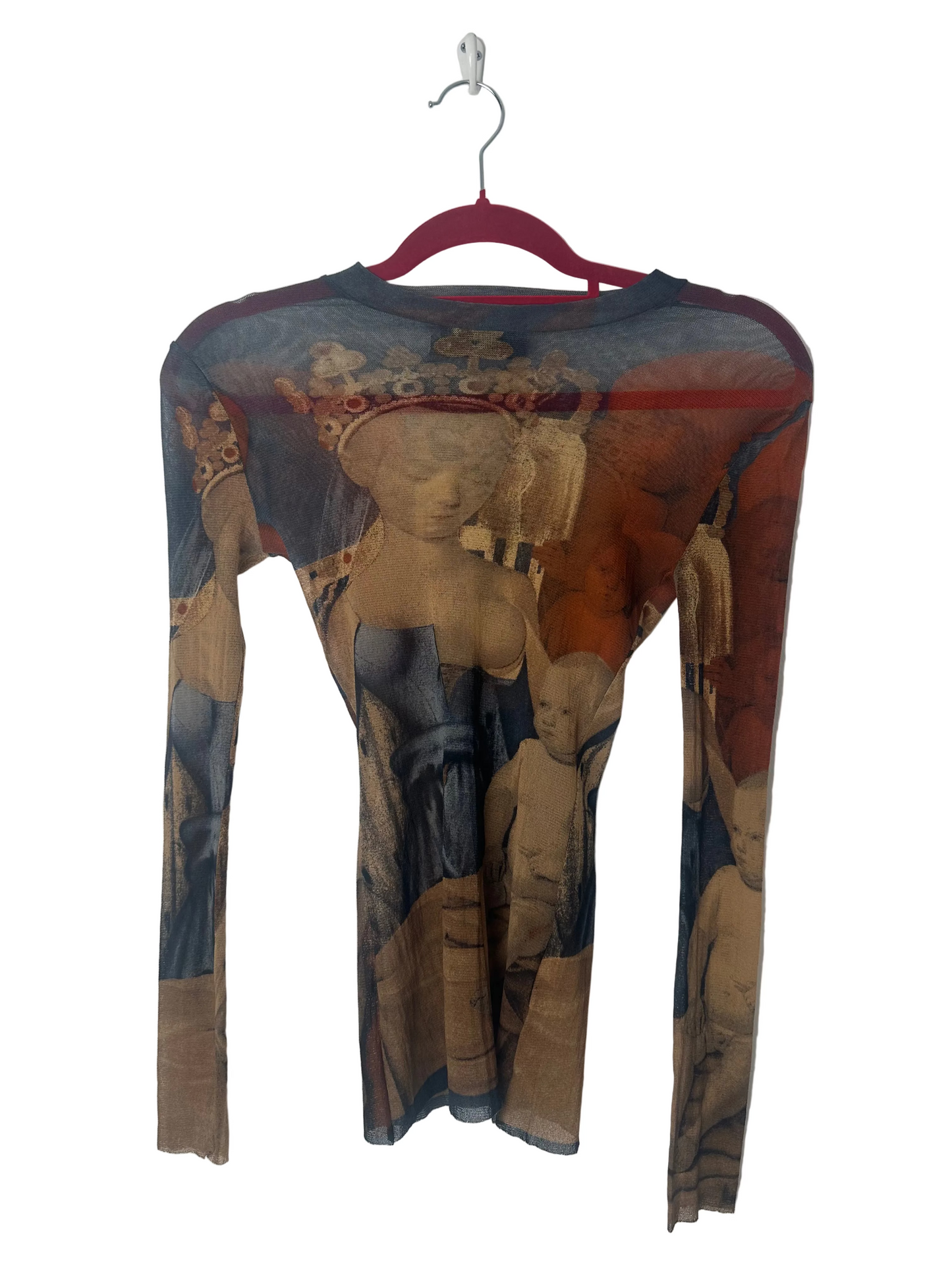 JEAN PAUL GAULTIER S/S 1995 FOUQUET PRINT MESH TOP | XS, Multicolour