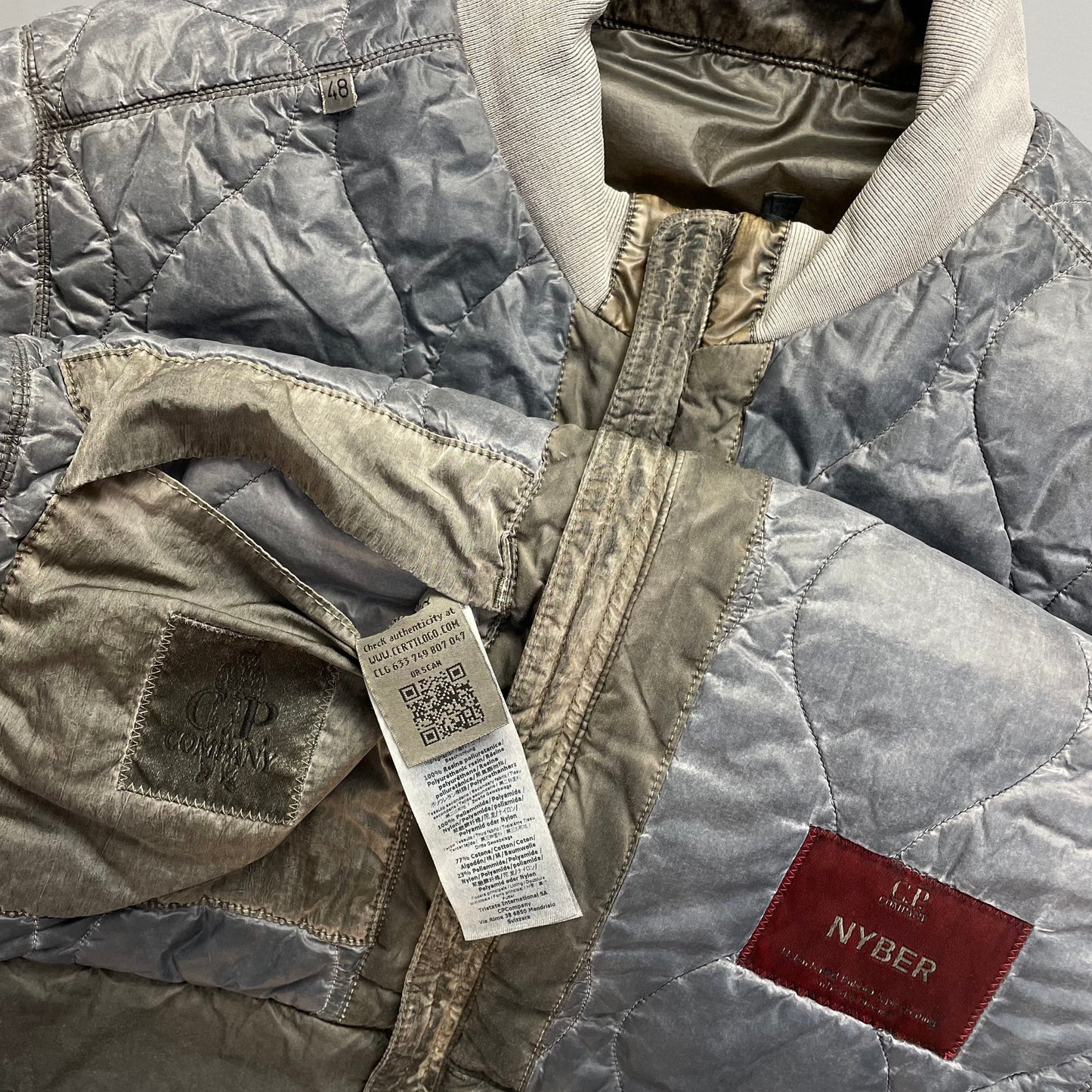 C.P. Company Nyber Bomber Jacket in Dusty Olive | Medium, Olive